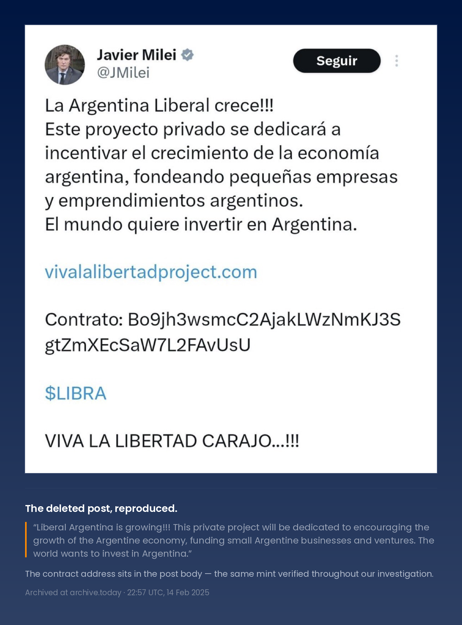 $Libra deleted Tweet